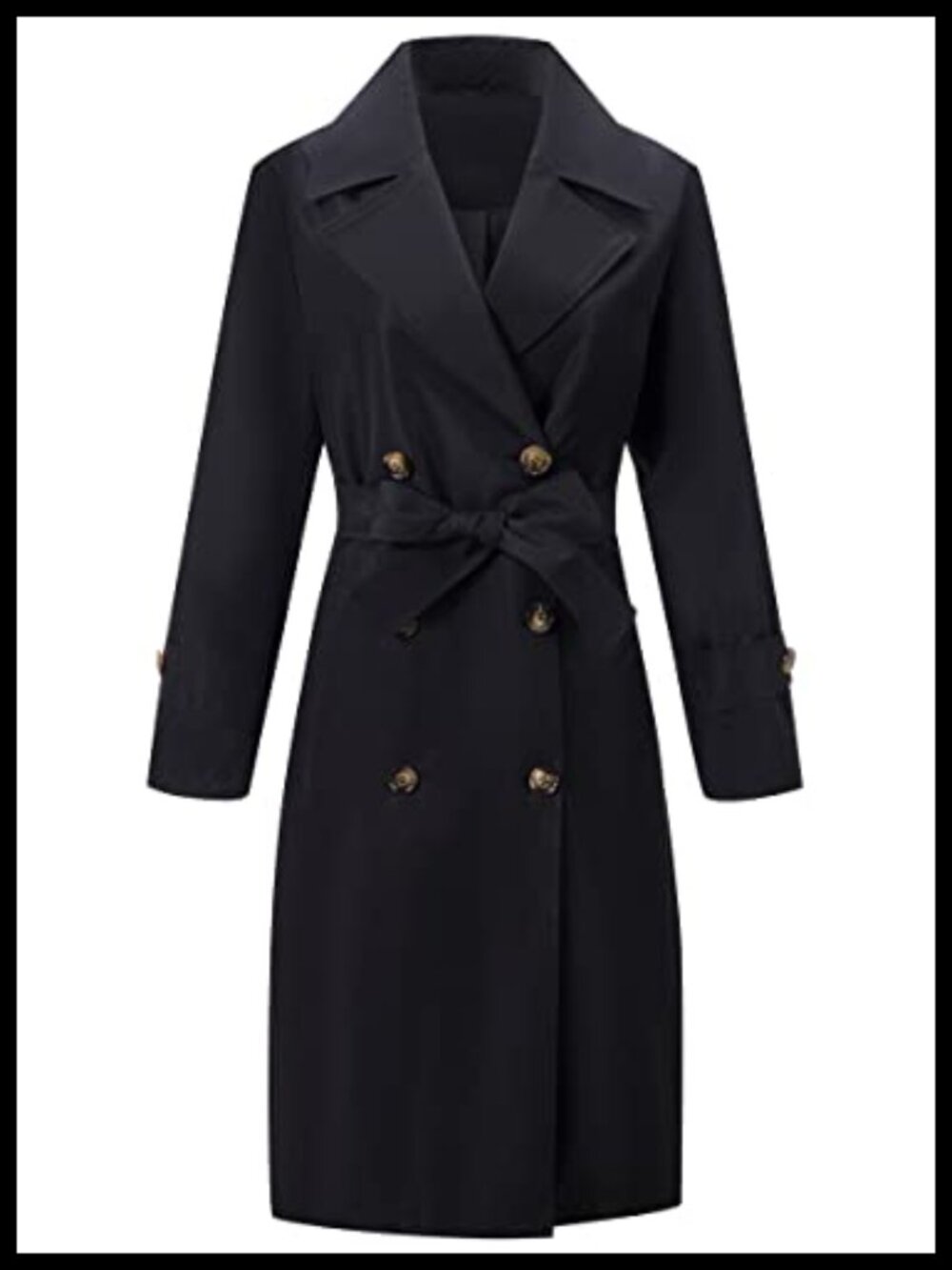 RISISSIDA Women's Double-Breasted Waterproof Trench Coat Oversized Long
